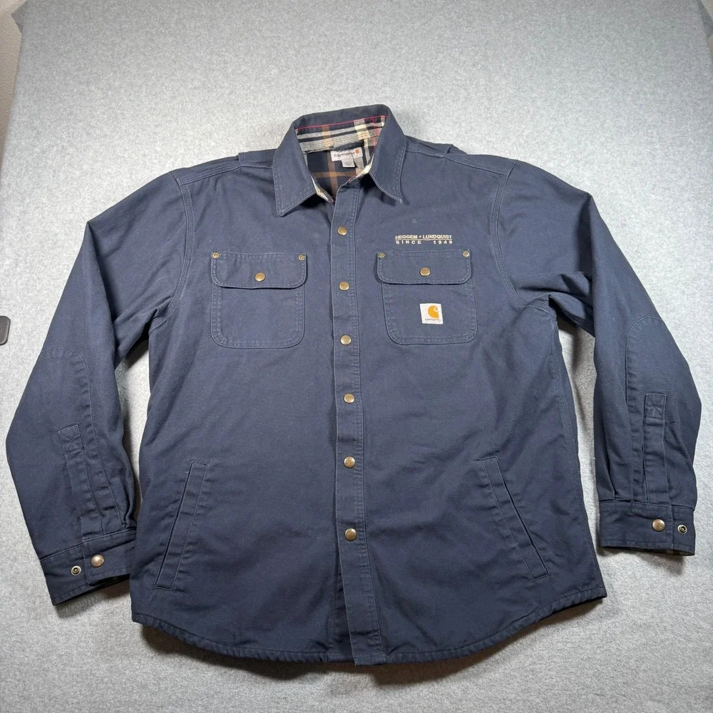 Carhartt 100590 Weathered Canvas Flannel Lined Shirt Jacket Men's Large